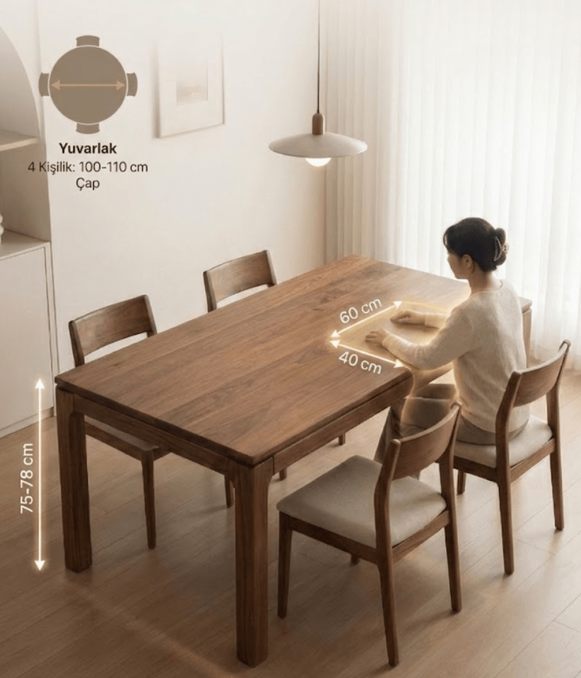 Yemek Masası Ölçüleri Nasıl Olmalıdır? - Evimlüks