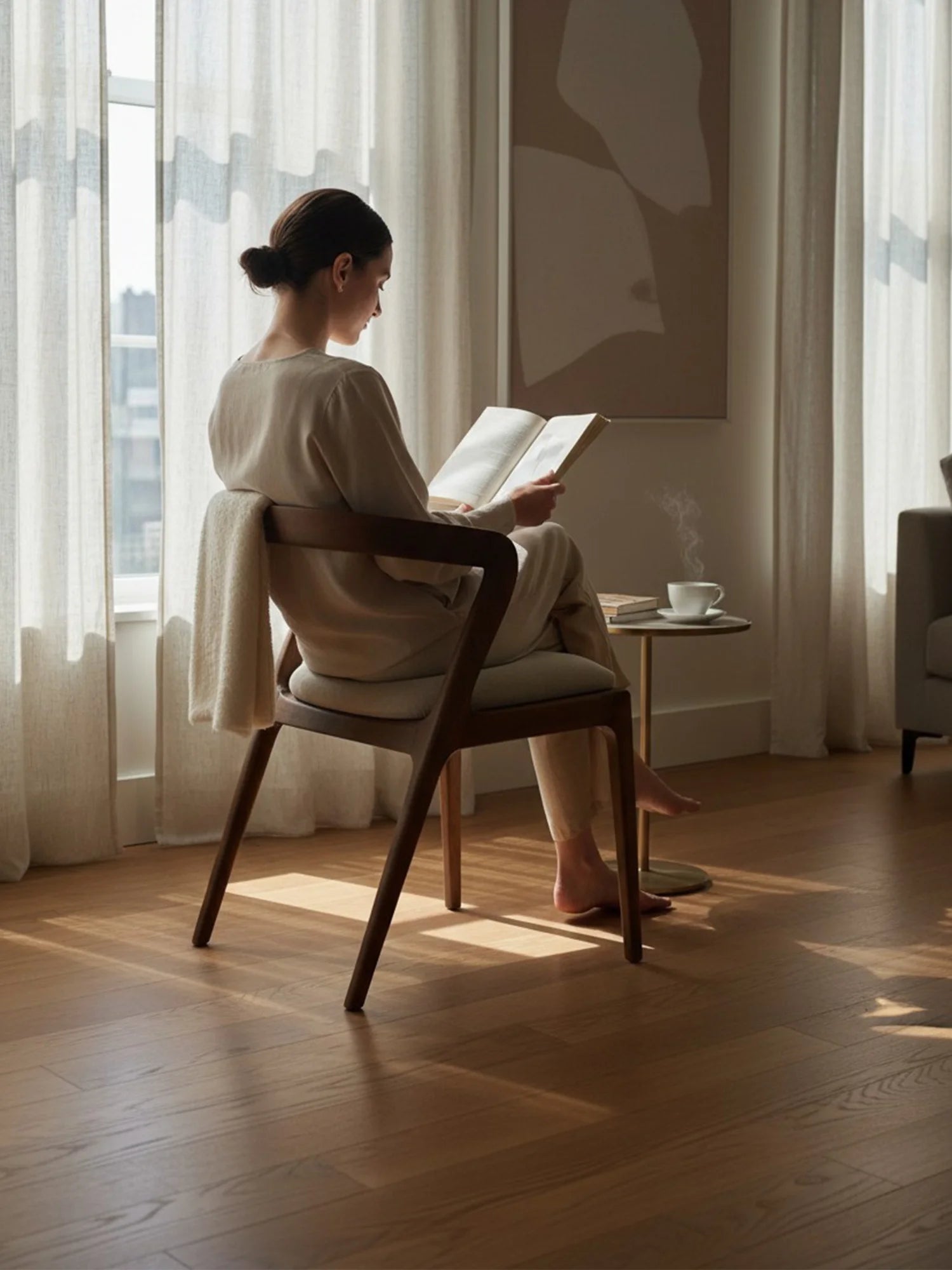 Akrep Masif Ahşap Bükümlü Sandalye - Evimlüks