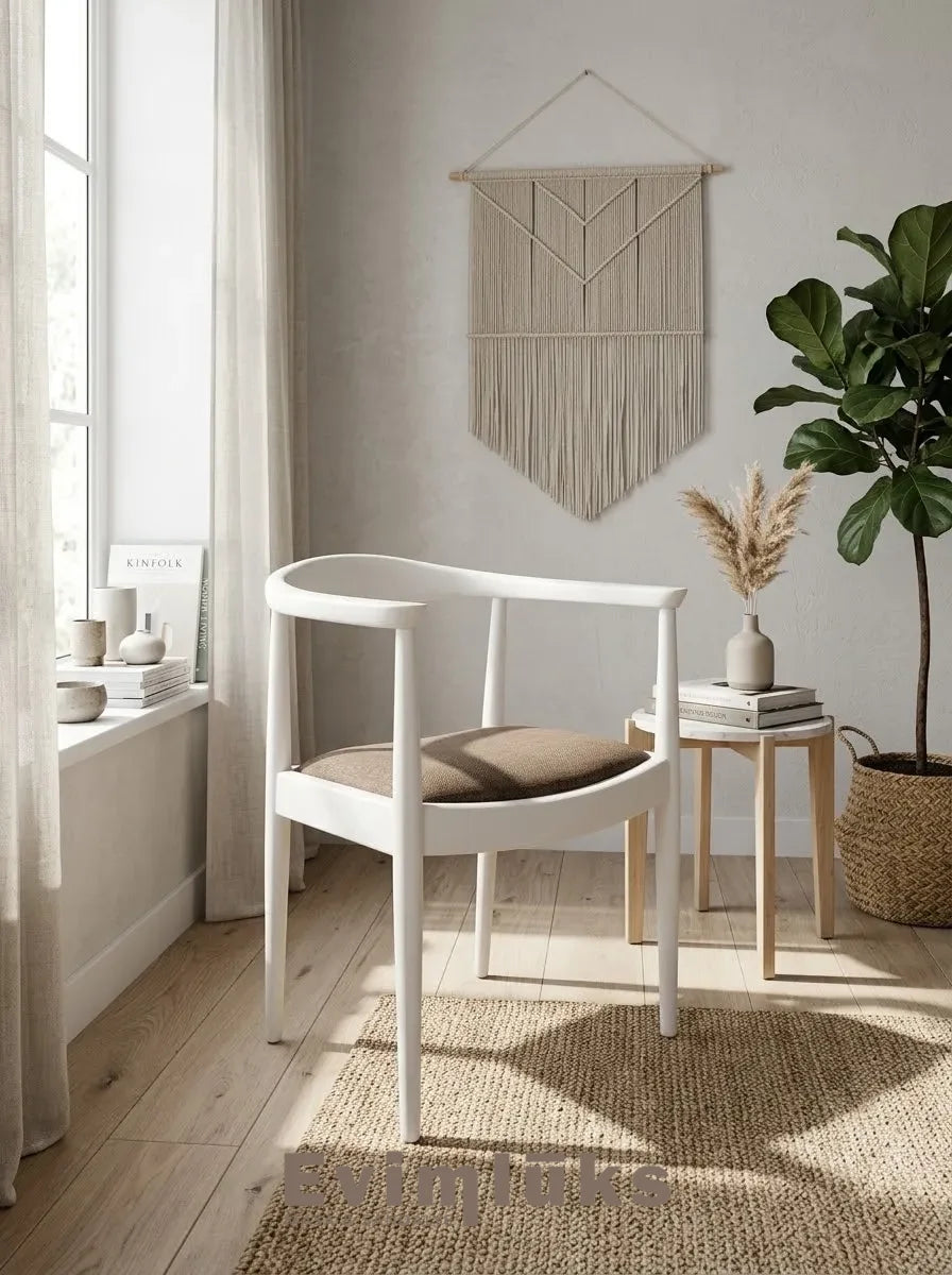 Aria Kollu Doğal Ahşap Sandalye