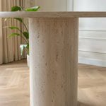 Silindir 4 Kişilik Bohem Traverten Yemek Masası - Evimlüks