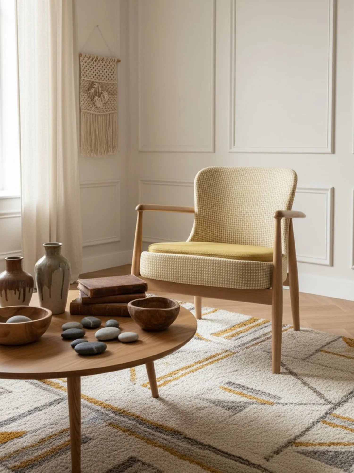 Sunlight Mid - century Ahşap Berjer - Evimlüks