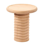 Ham Ahşap Torna Yan Sehpa - Evimlüks