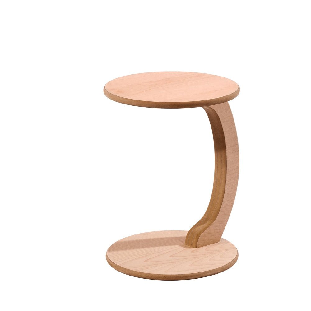 Ham Ahşap Yuvarlak C Sehpa - Evimlüks Koltuk altına giren sehpa