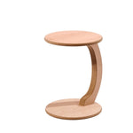 Ham Ahşap Yuvarlak C Sehpa - Evimlüks Koltuk altına giren sehpa