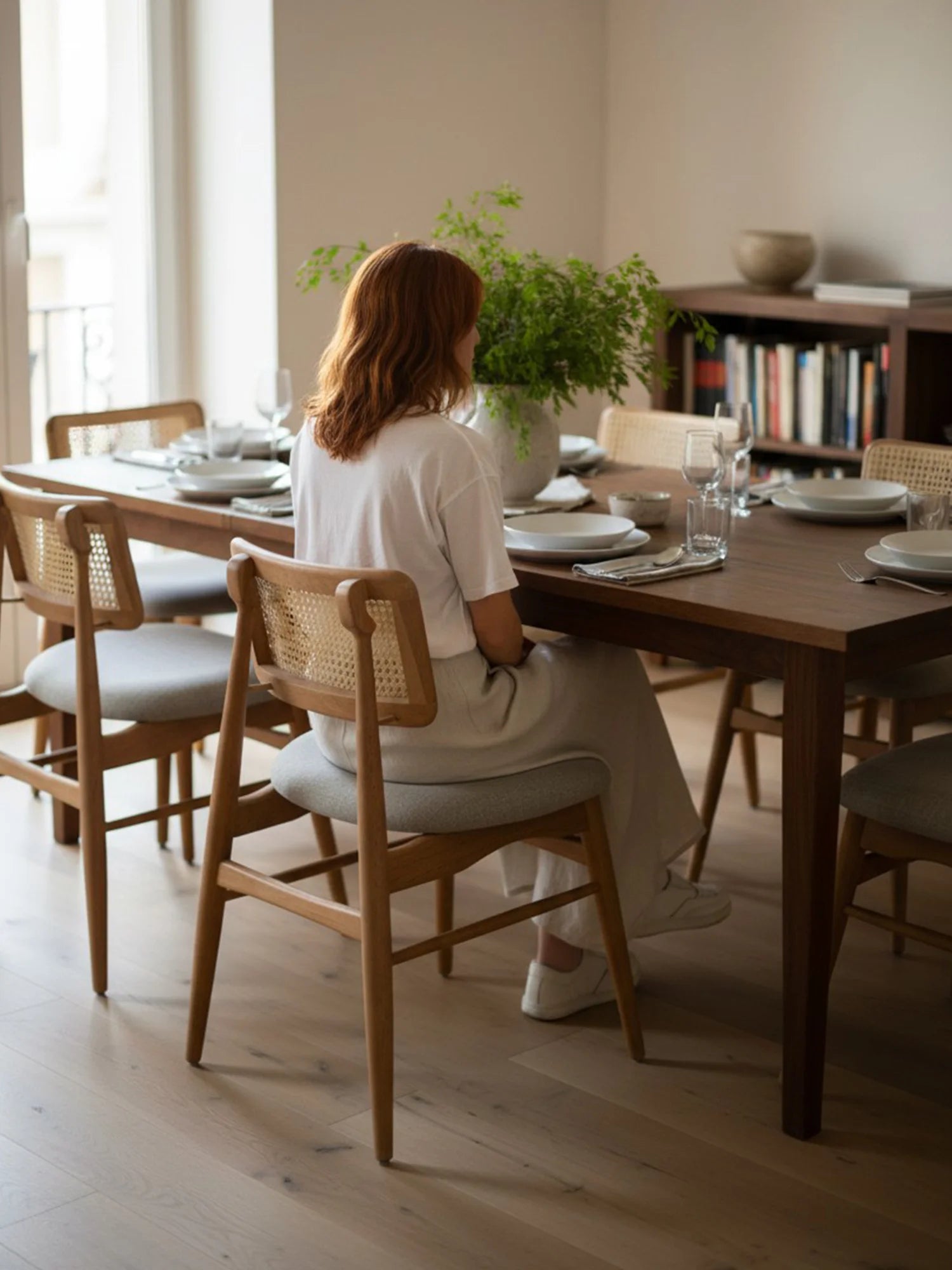 Drap Hazeran Sırtlı Ahşap Sandalye - Evimlüks