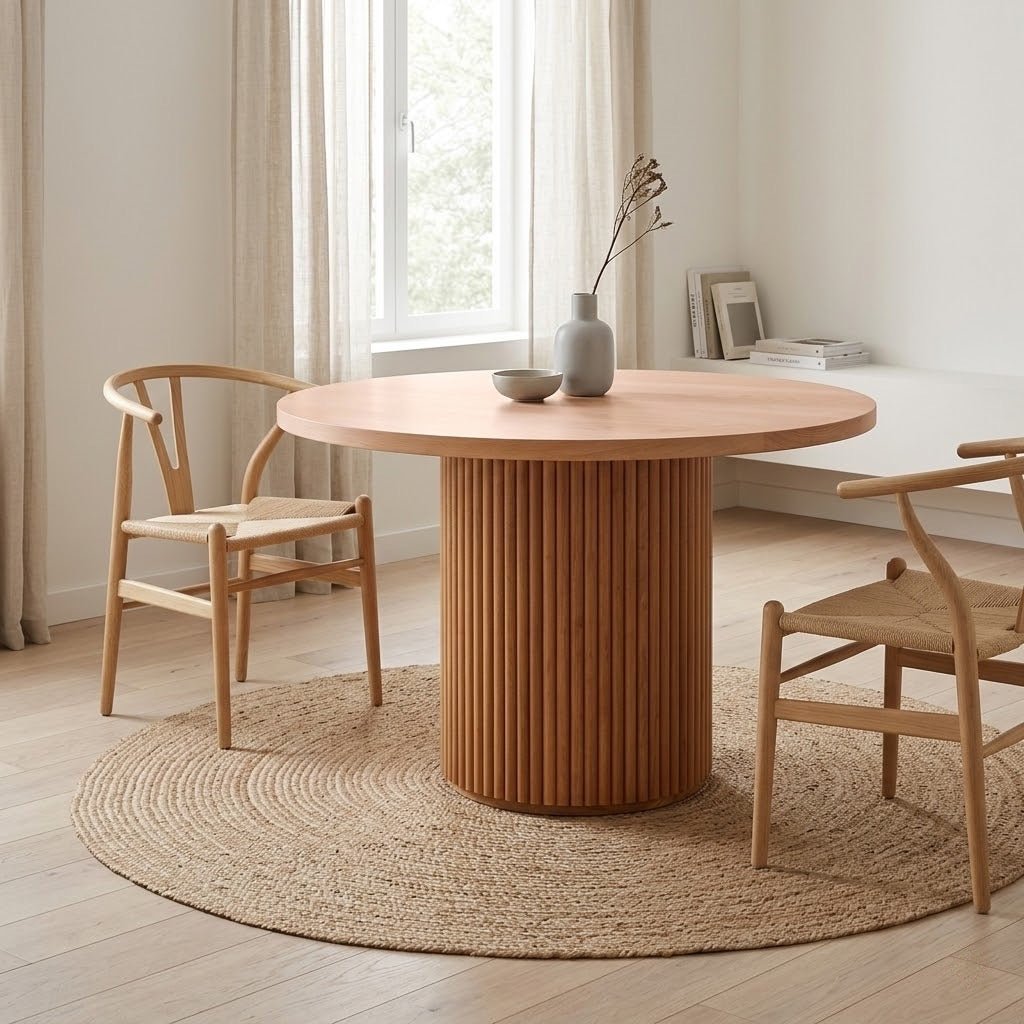 Ham Ahşap Geniş Fitilli Masa Ayağı (100 - 120 cm Tablalar Uygundur) - Evimlüks