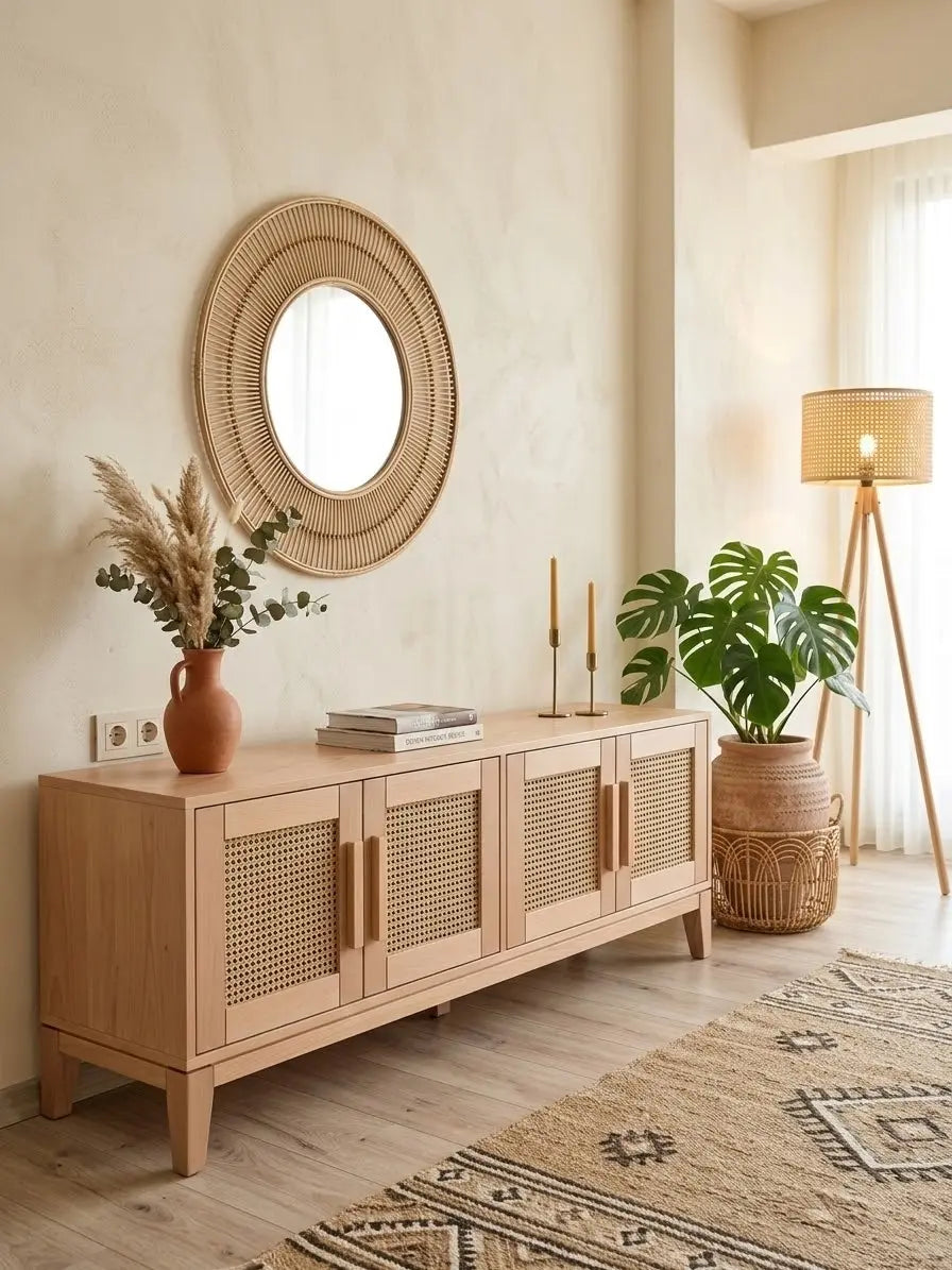 masif ahşap hazeranlı tv ünitesi 