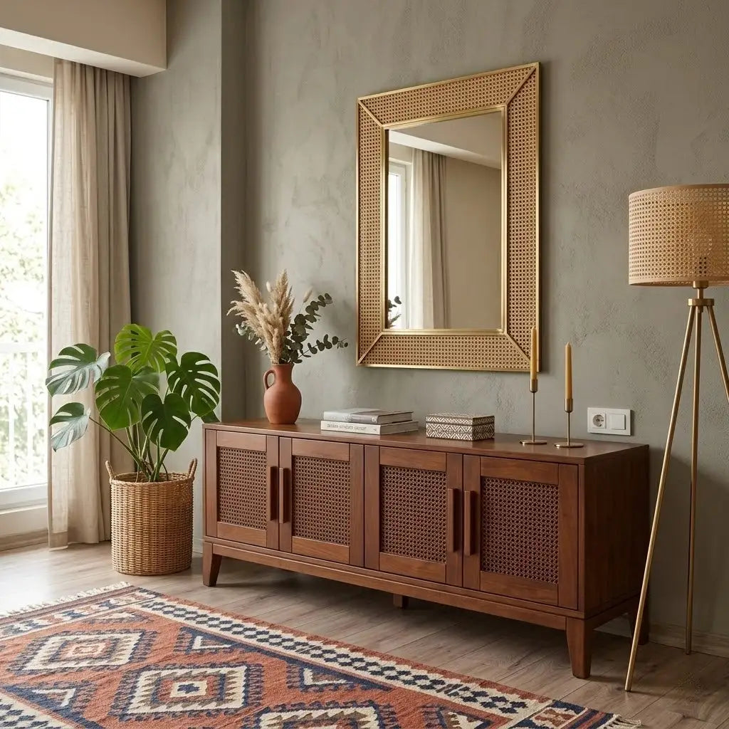 masif ahşap hazeranlı tv ünitesi 