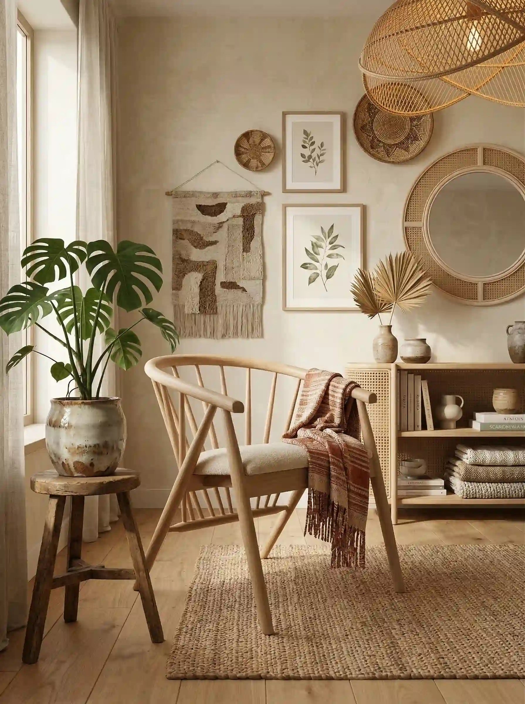 Kaburga İkonik Masif Ahşap Sandalye