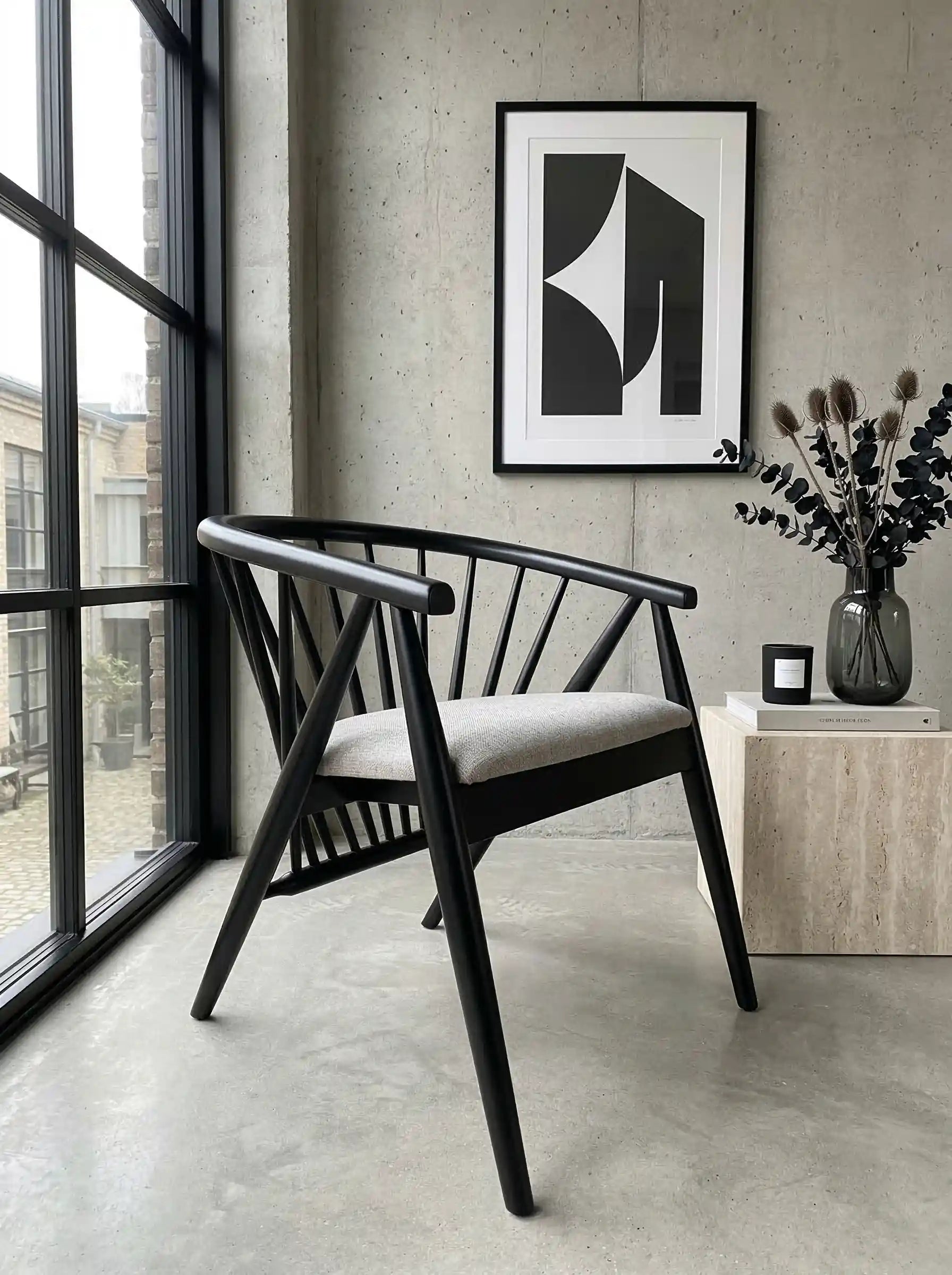 Kaburga İkonik Masif Ahşap Sandalye