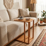 Ham Ahşap Koltuk Altı Sehpası - Evimlüks