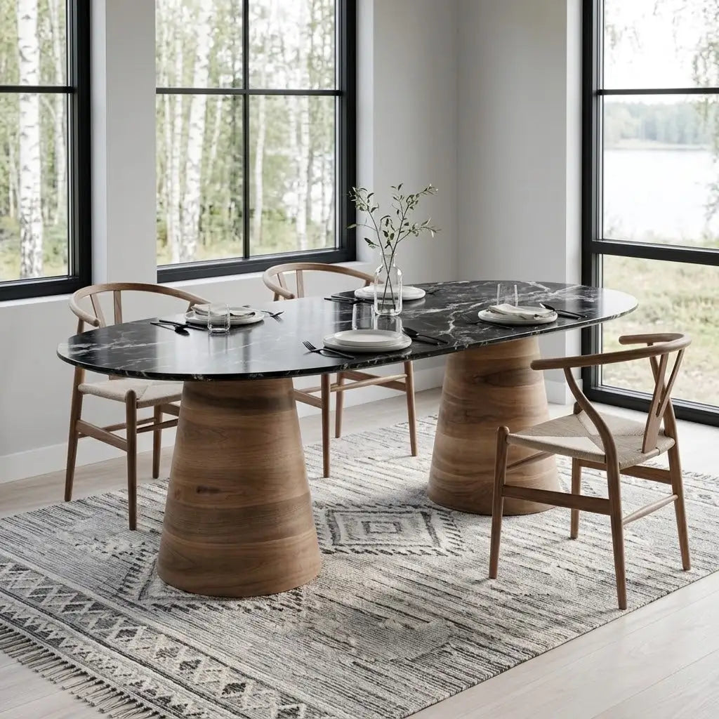 ahşap konik yemek masası ayağı