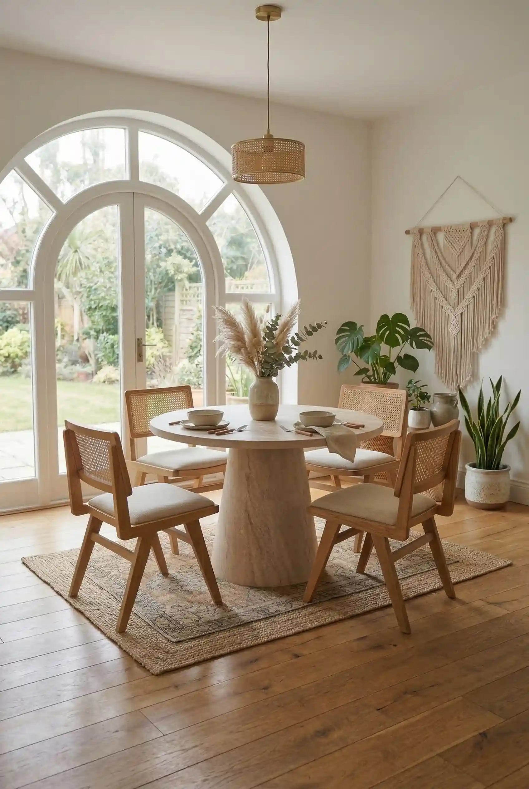 Konik 4 Kişilik Bohem Traverten Yemek Masası - Evimlüks