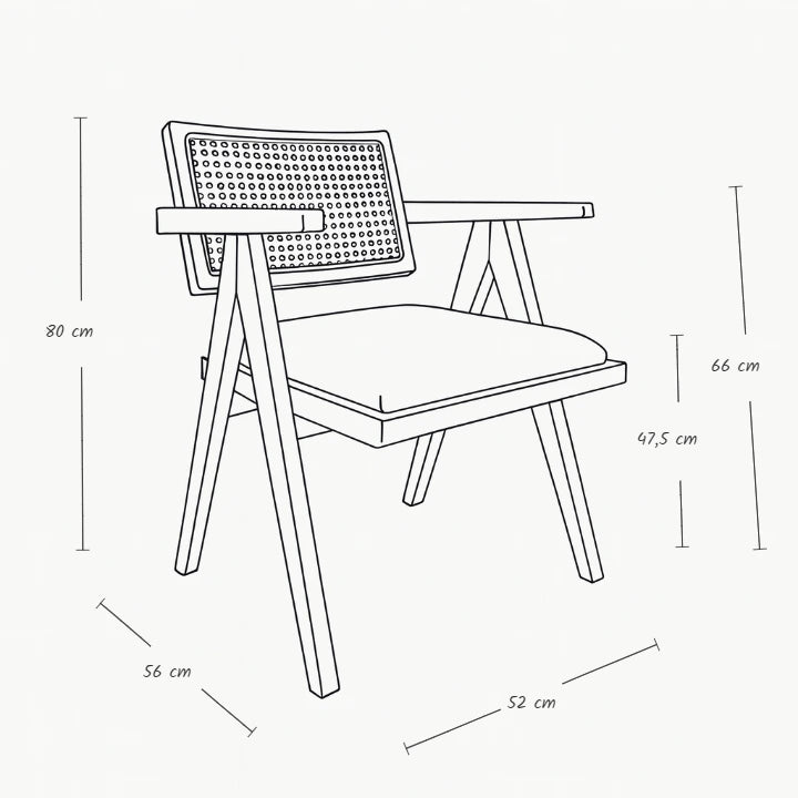 Luna sandalye ölçü çizimi modern ahşap sandalye teknik detayları genişlik 51.5 cm derinlik 56 cm yükseklik 79.5 cm oturma yüksekliği 47.5 cm kol yüksekliği 66 cm ürün ölçü tablosu