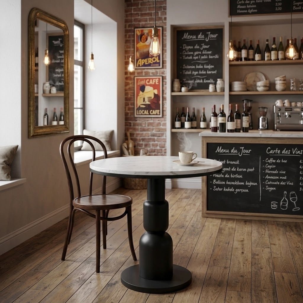 Ham Ahşap Manhattan Kafe Masa Ayağı - Evimlüks