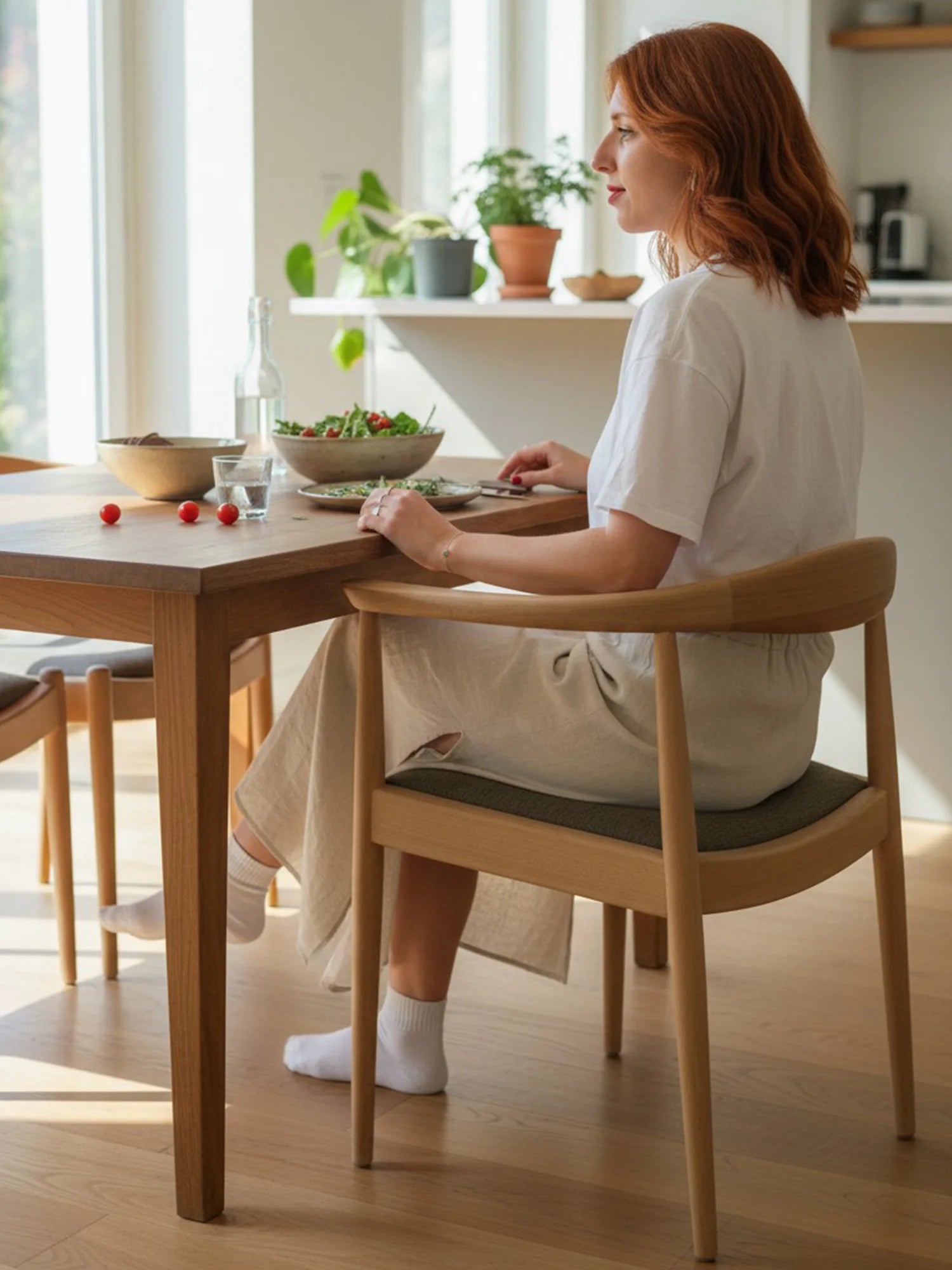 Aria Kollu Ahşap Sandalye - Evimlüks