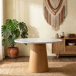 Ham Doğal Meşe Kaplama Piramit Masa Ayağı - Evimlüks