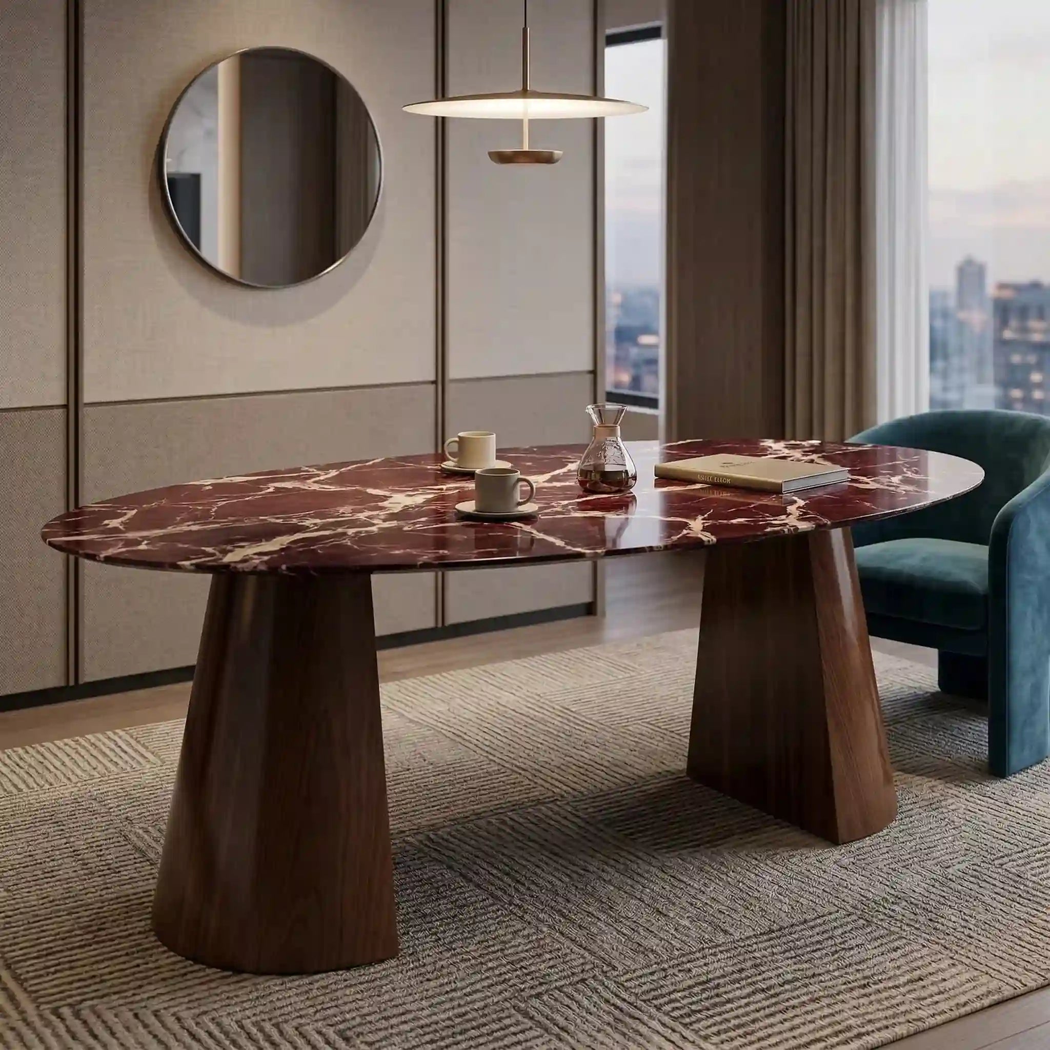 mermer tablalı ikili masa ayağı 