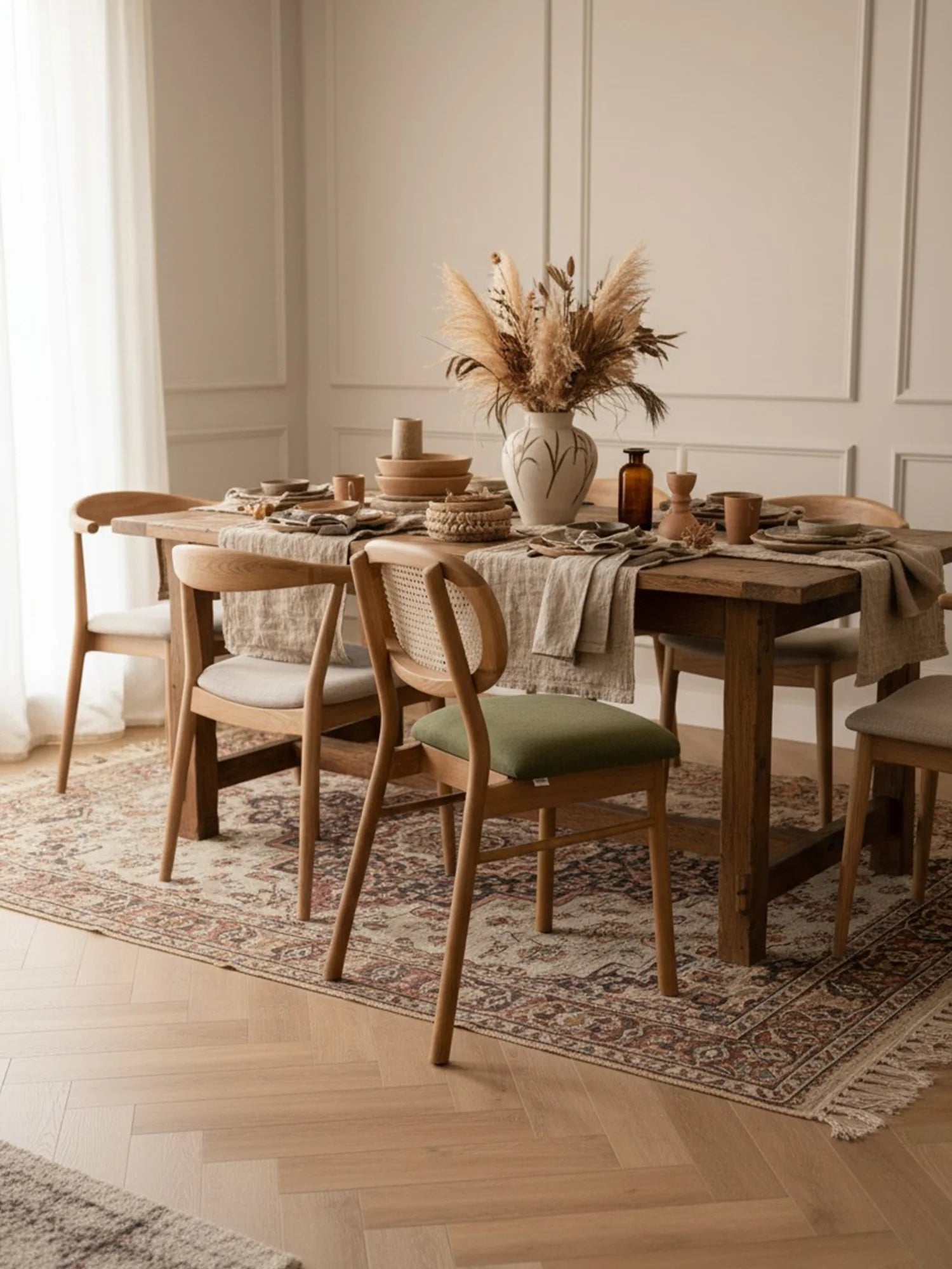 Miami Hazeran Sırtlı Masif Ahşap Sandalye - Evimlüks