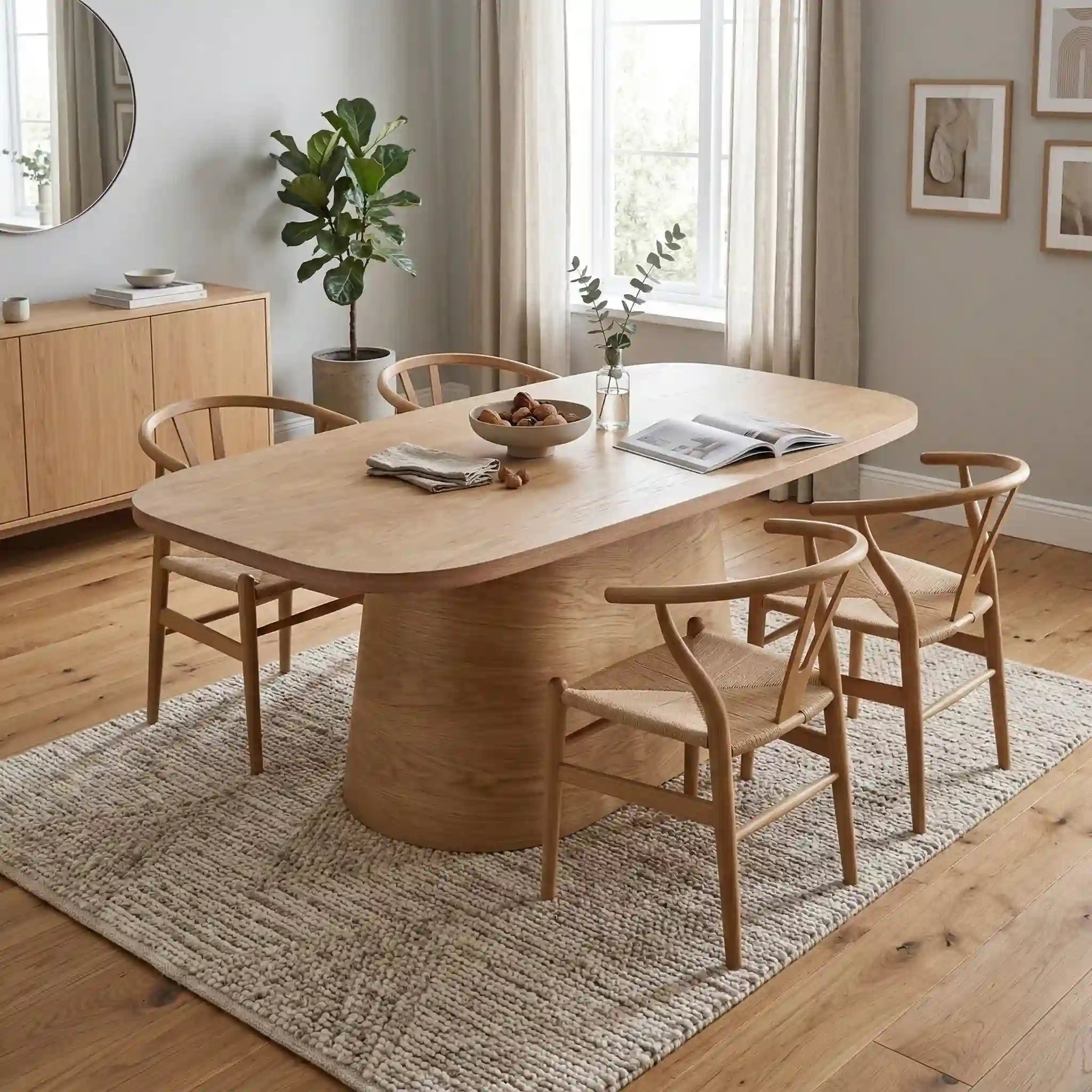 Ham Ahşap Nord Masa Ayağı - 6 Kişilik - Evimlüks