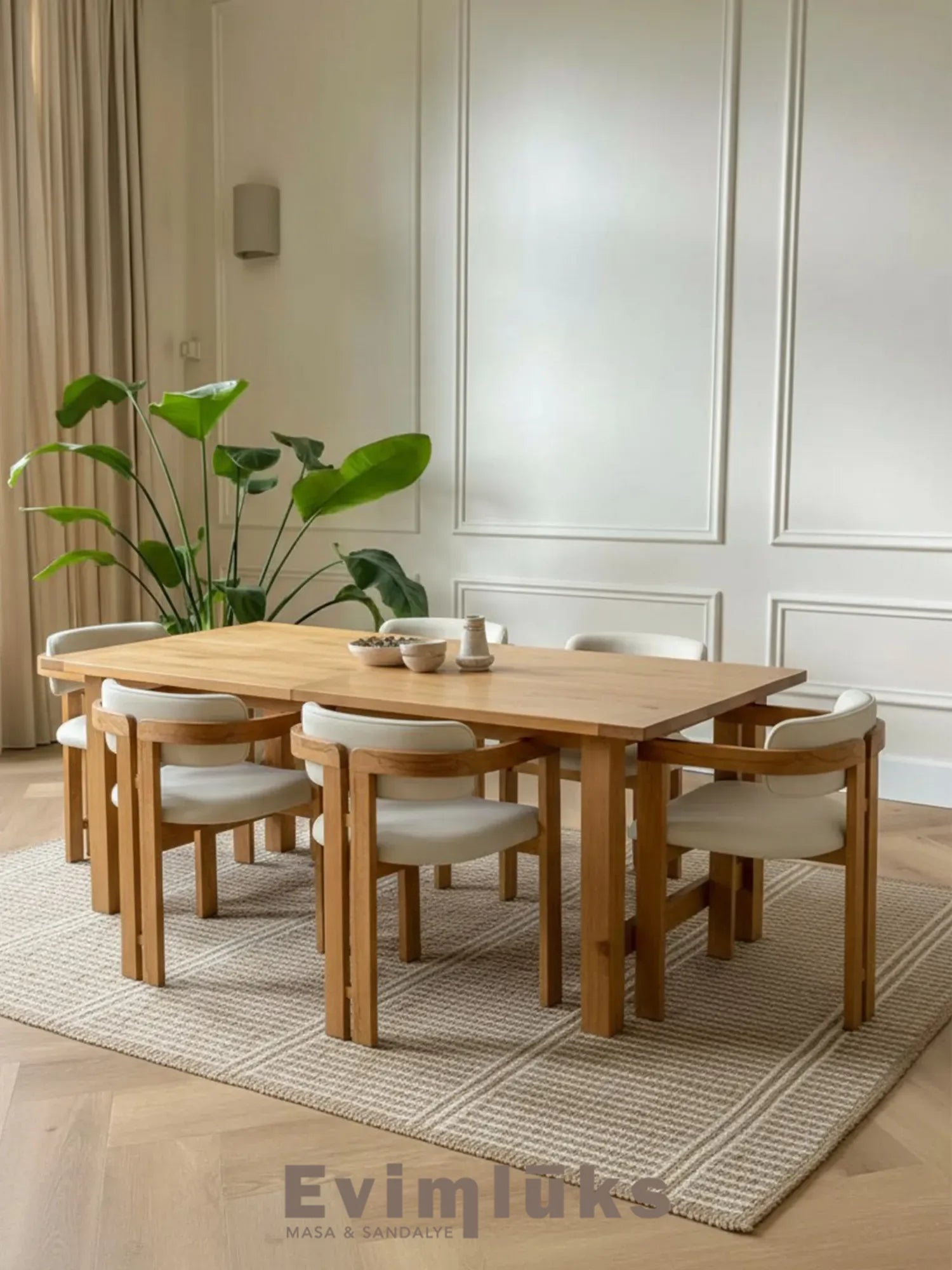 T İskandinav Modern Ahşap Sandalye
