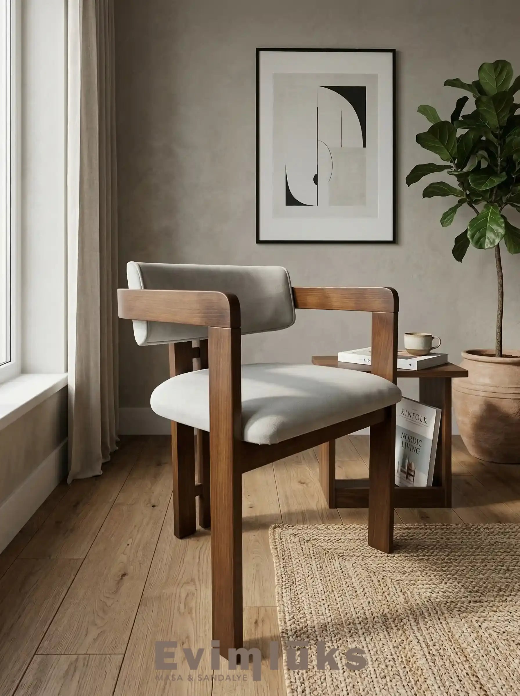 T İskandinav Modern Ahşap Sandalye