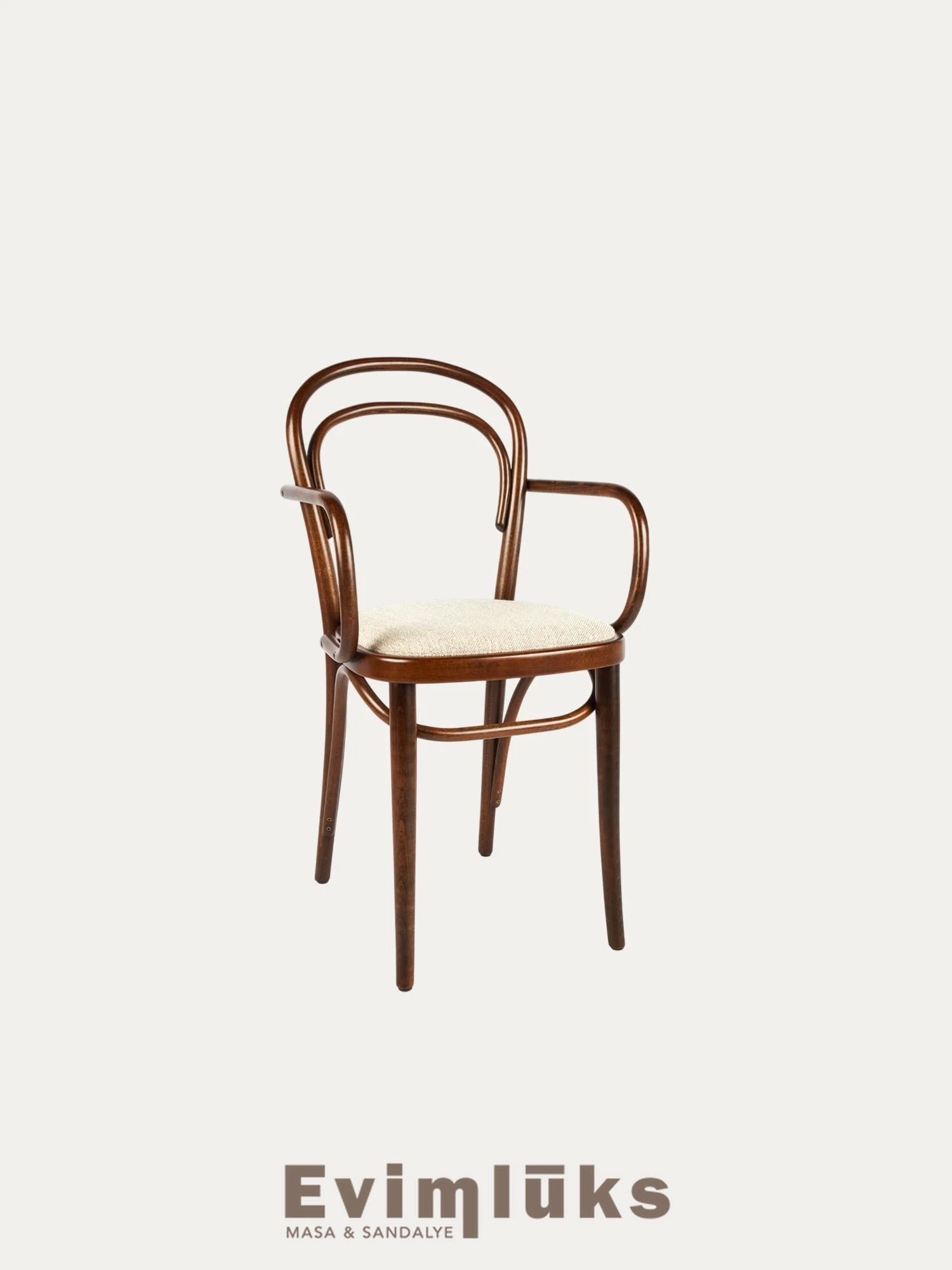 Thonet Model 14 Döşemeli Kollu Ahşap Sandalye