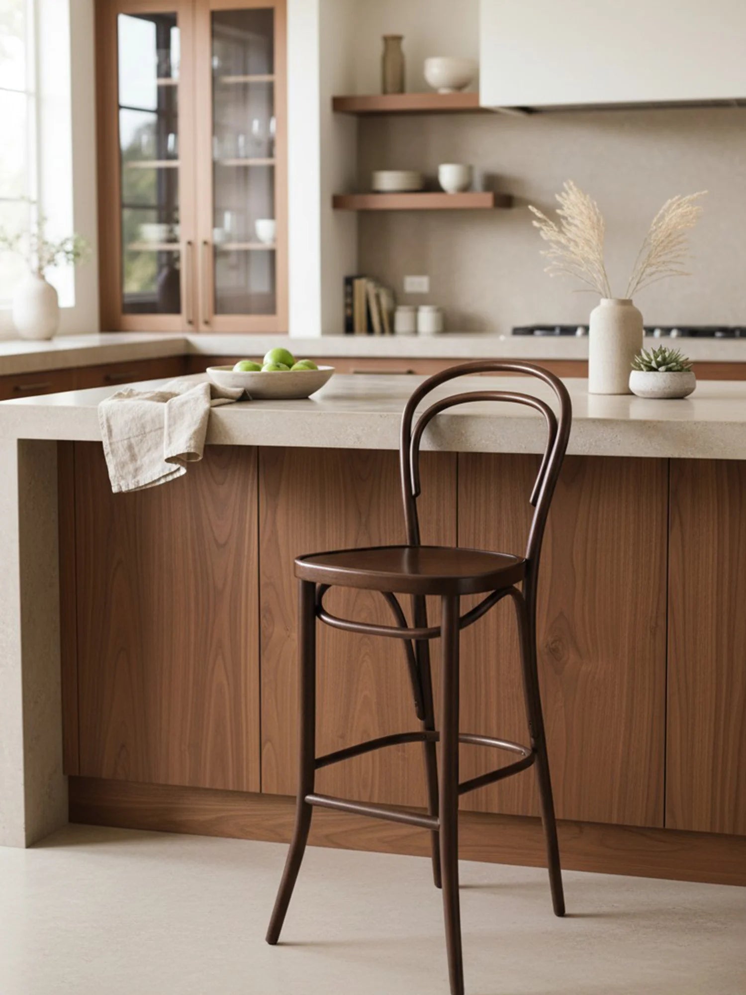 Thonet Model 14 Masif Ahşap Bar Sandalyesi - Evimlüks
