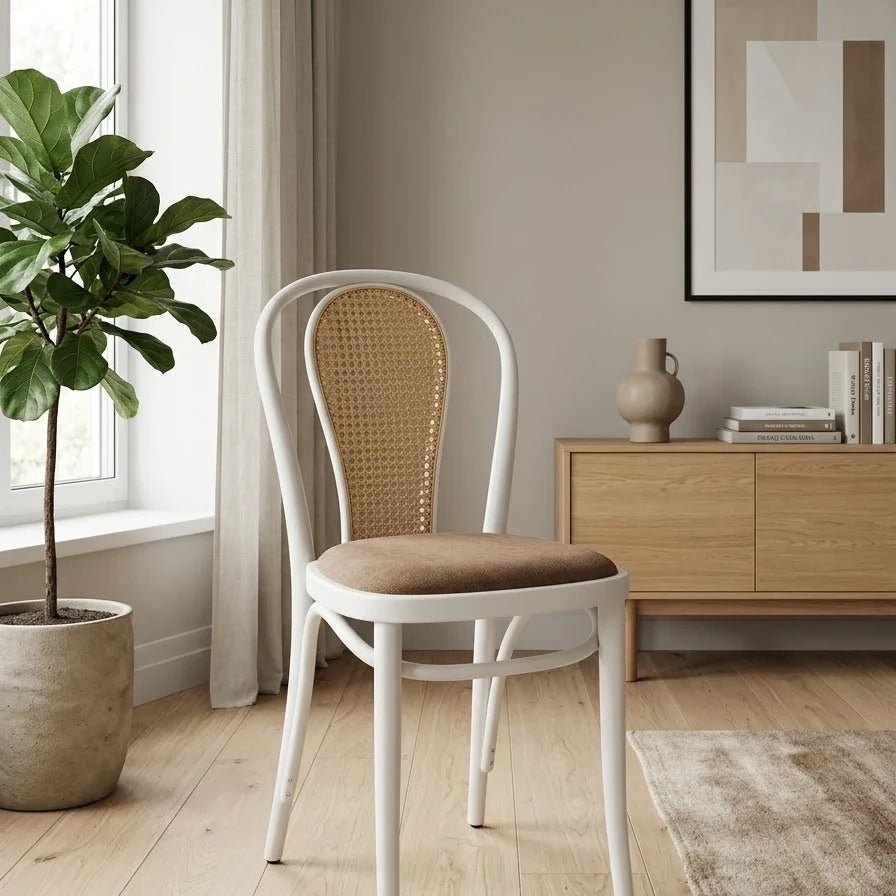 Thonet Model 18 Sırtı Hazeranlı Döşemeli Sandalye