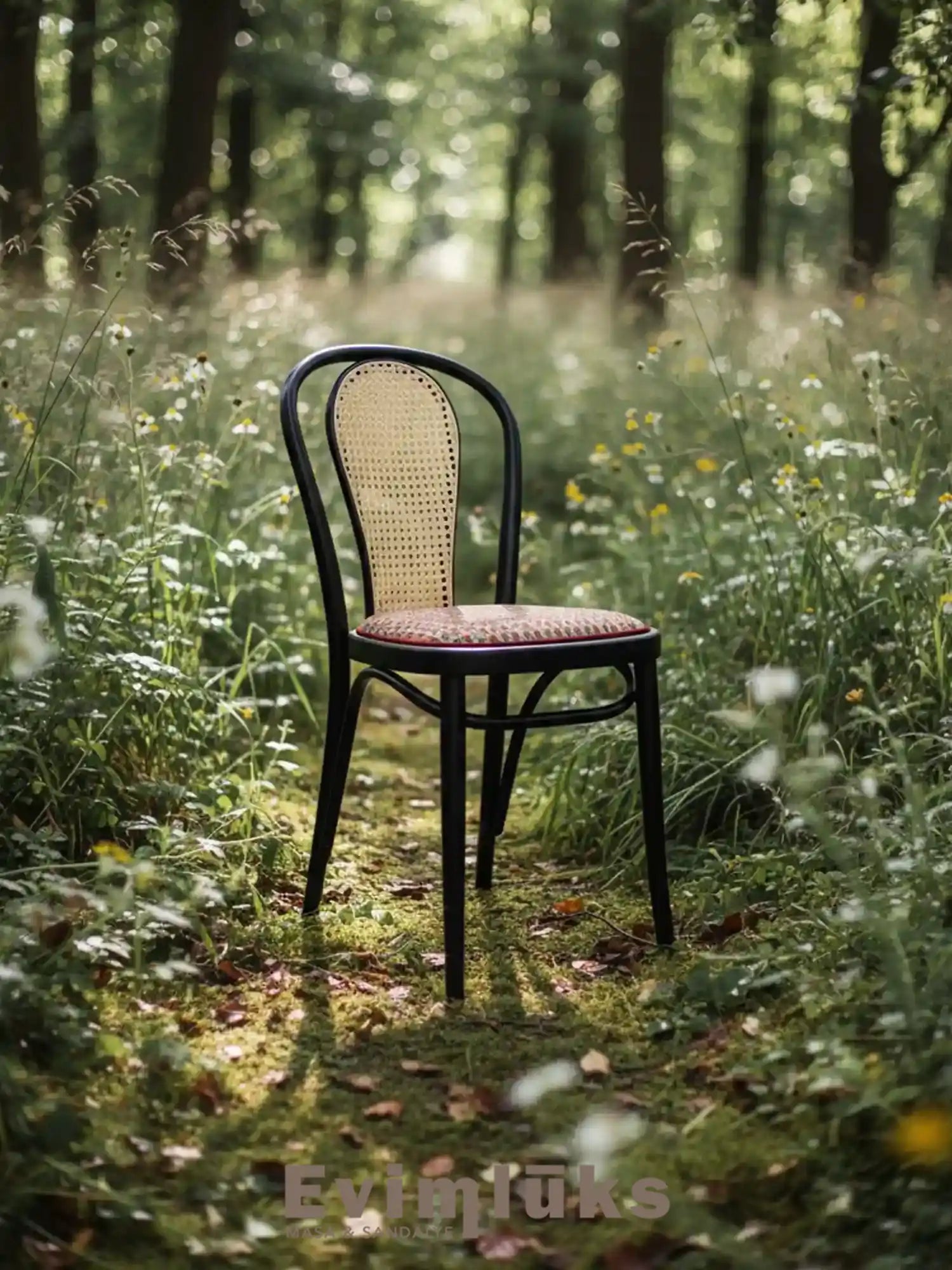 Thonet Model 18 Sırtı Hazeranlı Döşemeli Sandalye