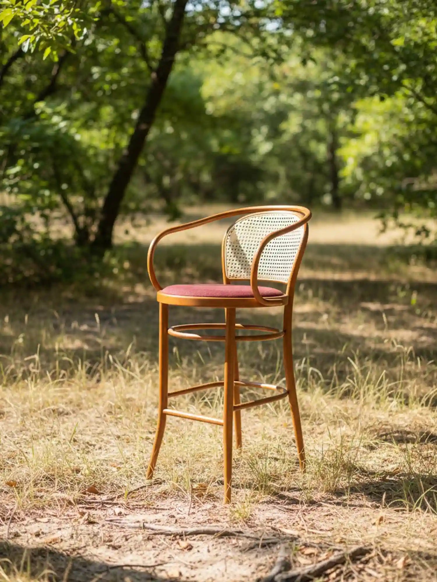 Thonet Model 30 Döşemeli Ahşap Bar Sandalyesi - Evimlüks