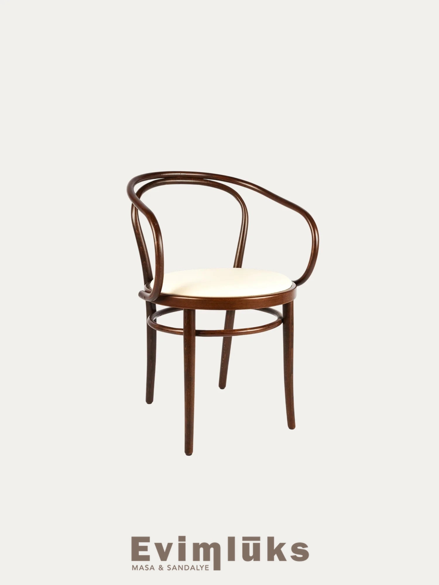 Thonet Model 30 Döşemeli Kollu Ahşap Sandalye