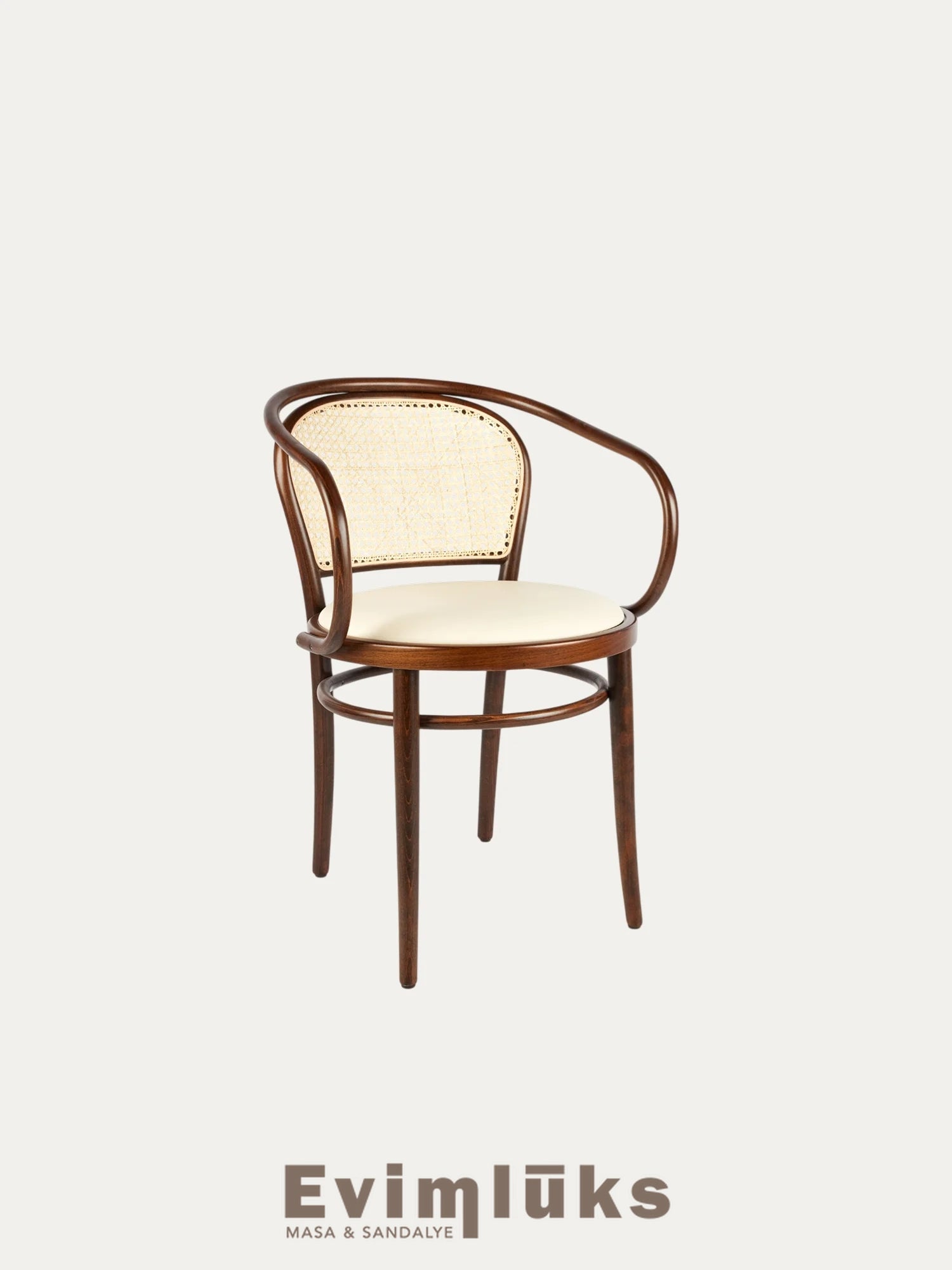Thonet Model 30 Döşemeli Kollu Hazeranlı Sandalye