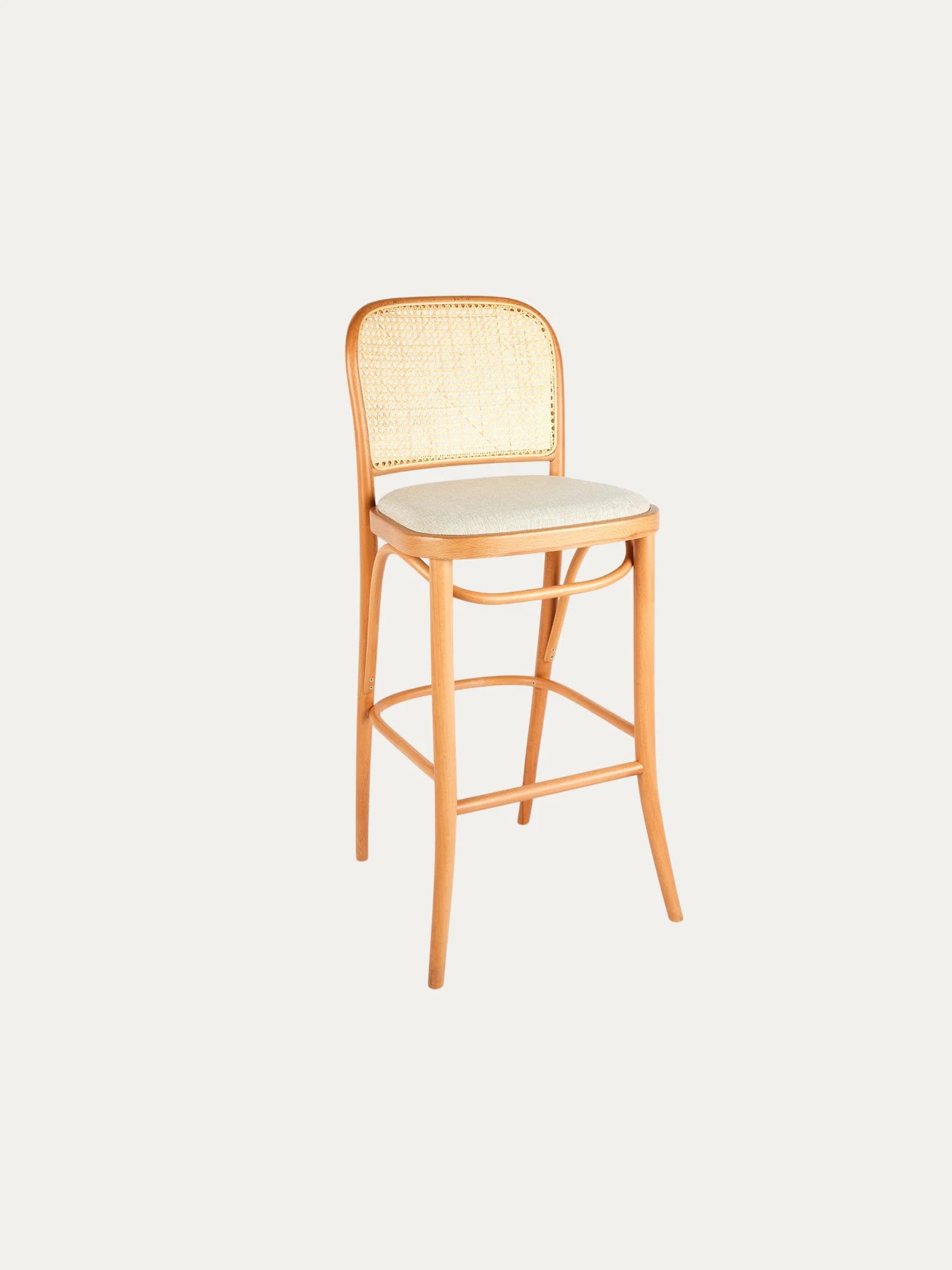 Thonet Model 811 Döşemeli Ahşap Bar Sandalyesi - Naturel - Evimlüks