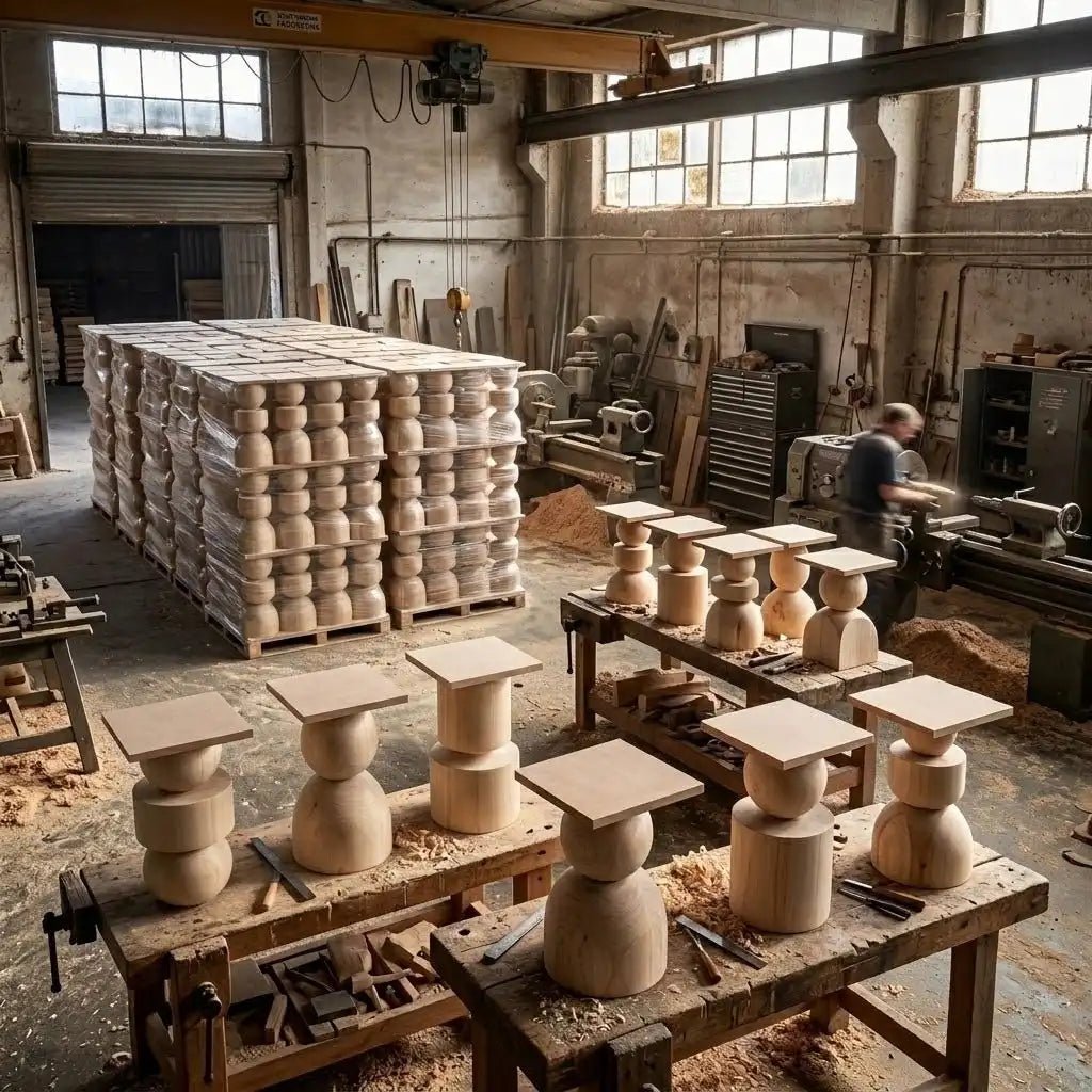 Ham Masif Ihlamur Tombul Torna Masa Ayağı - Evimlüks