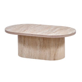 TRAVERTEN MİLANO OVAL ORTA SEHPA-8563