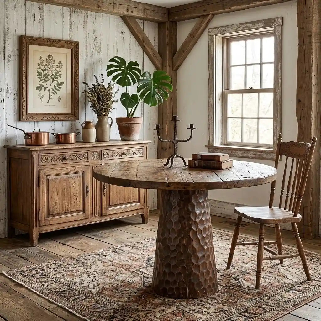 wabi sabi ahşap yemek masası ayağı 