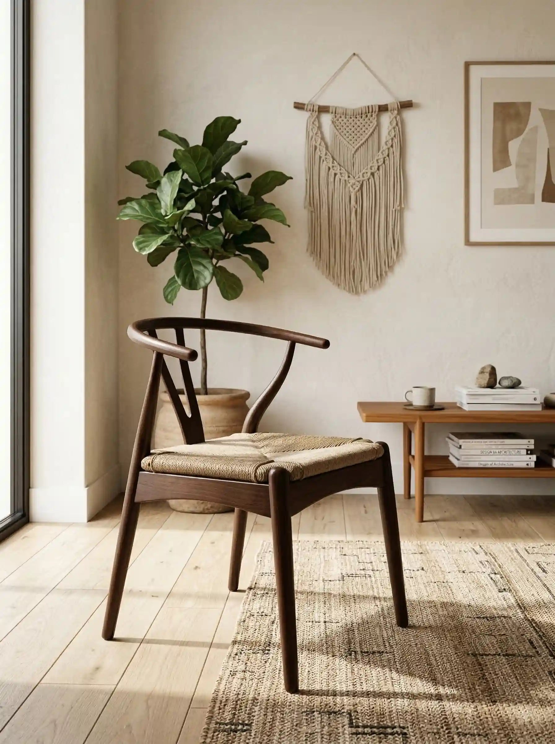 Wishbone Jüt İpli Masif Ahşap Sandalye